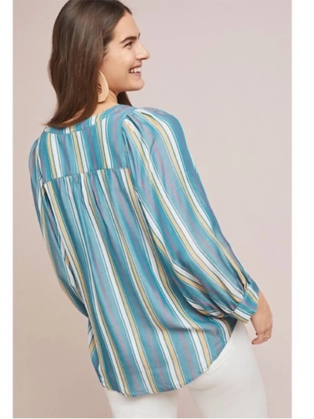 Anthropologie Maeve Oversized Striped Top
